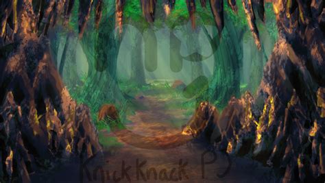 Visual Novel Background Forest And Cave Entrance By Knickknack Pj