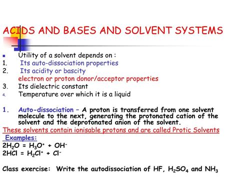 Ppt Acids And Bases And Solvent Systems Powerpoint Presentation Free