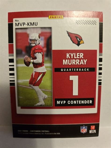 Kyler Murray Panini Contenders Mvp Football Card Ebay