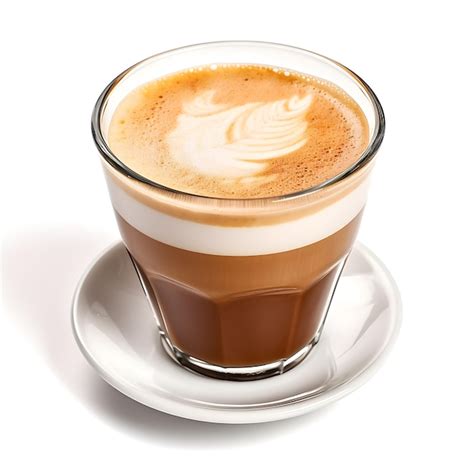 Premium Ai Image Cortado Latte Isolated On White Background