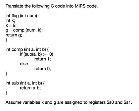 Solved Translate The Following C Code Into MIPS Code Int Chegg