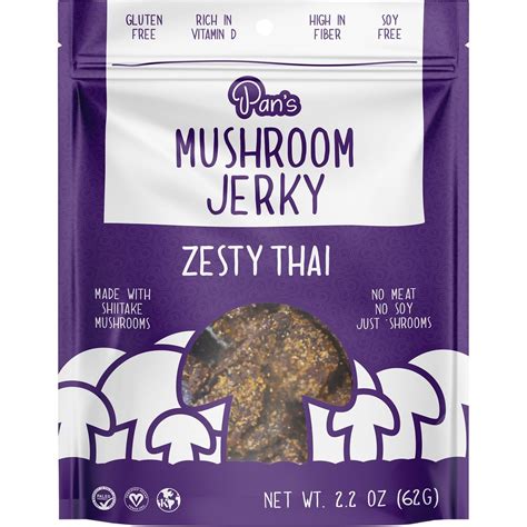 Pans Mushroom Jerky Vegan Shiitake Mushroom Jerky — Snackathon Foods