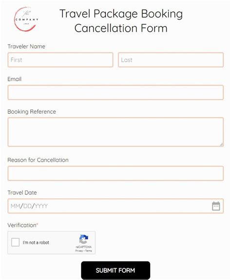 Free Hotel Reservation Cancellation Form Template