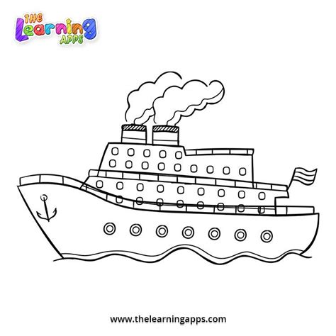 Line art vector drawing of large cruise ship – Artofit