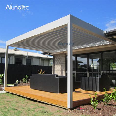 Outdoor Patio Adjustable Louver Roof Pergola With Led Lights Buy