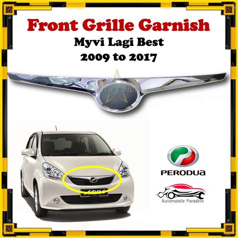 Perodua Myvi Front Bumper Grille Chrome Moulding Garnish Sarong