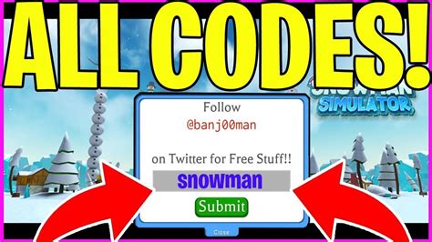 Snowman Simulator Codes All New Codes Roblox Youtube