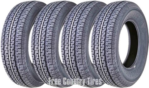 Free Country Set 4 Premium Trailer Tires St205 75r14 8pr Load Range D Radial W Scuff