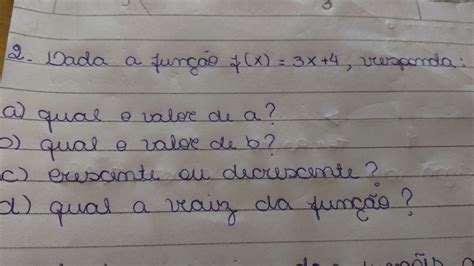 Dada A Função F X 3x 4 Responda Valendo 40pts Br