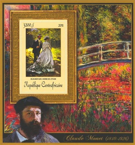 C A R 2011 Paintings Of Claude Monet Perf Souv Sheet 2 Mint