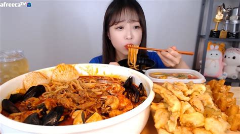 짬뽕 간단하게 한그릇만 먹을게요 차돌해물짬뽕 찹쌀탕수육 멘보샤 먹방 Korean mukbang eating show