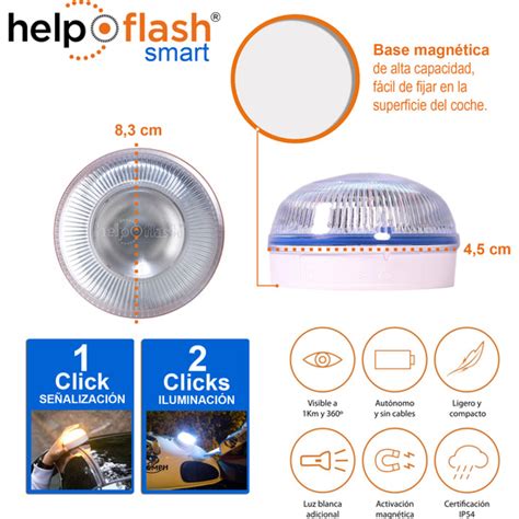 2X HELP FLASH SMART LUZ DE EMERGENCIA AUTÓNOMA SEÑAL V16 DE