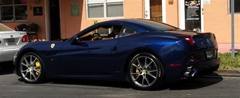 Exotic Cars On The Streets Of Miami Blue Ferrari California