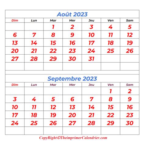 Calendrier Mois Août Septembre 2023 a Imprimer The Imprimer Calendrier