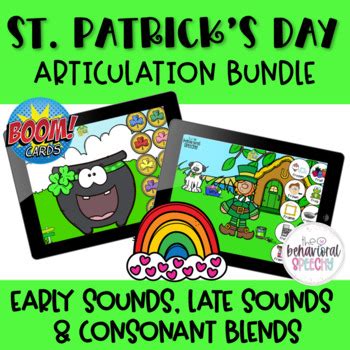 St Patrick S Day Articulation Boom Cards Bundle Early Late Sounds