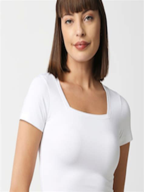 Buy Disrupt White Solid Crop Top Tops For Women 18290318 Myntra