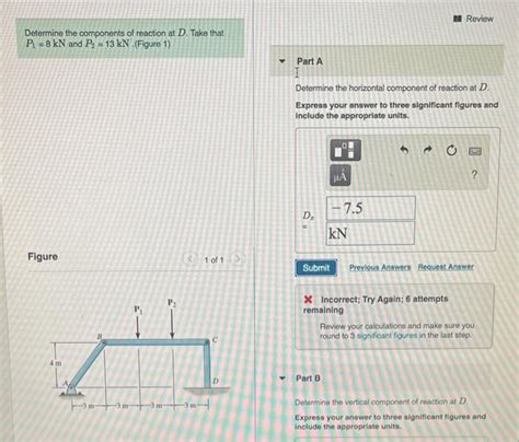 Solved Review Determine The Components Of Reaction At D Chegg