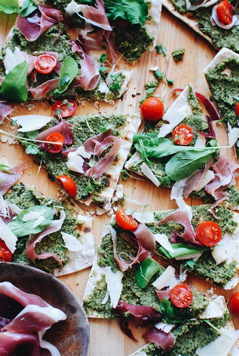 Flatout Flatbread Pizza With Grilled Broccoli Pesto And Prosciutto