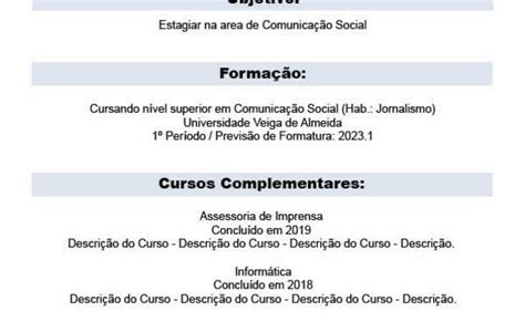 Curriculo Para Estagio Como Elaborar Modelos Exemplos 2022 Images