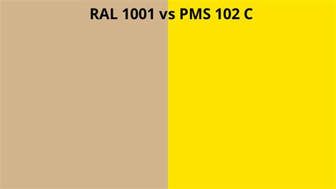 Ral 1001 Vs Pms 102 C Ral Colour Chart Uk