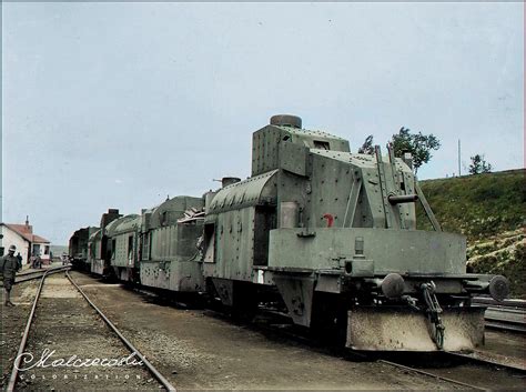 Austro-Hungarian heavy armored train (Schwerer Panzerzug) in Galicia ...