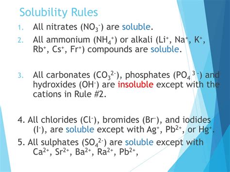 Ppt Solubility Rules And Precipitation Reactions Powerpoint