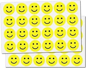 Pack Of 1800 2 5cm Yellow Happy Smiling Face Stickers Amazon Co Uk