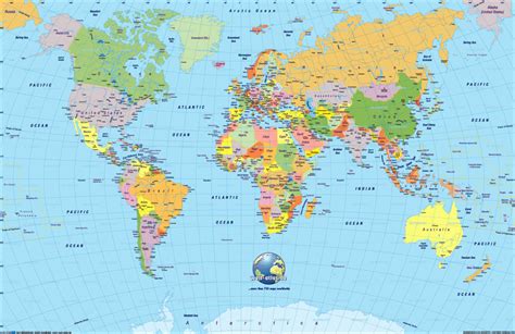 World Map With Cities Printable