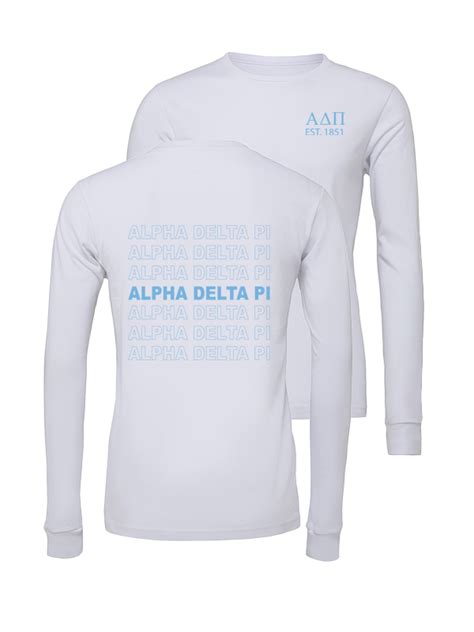 Alpha Delta Pi Repeating Name Long Sleeve T Shirts Greek Graduate