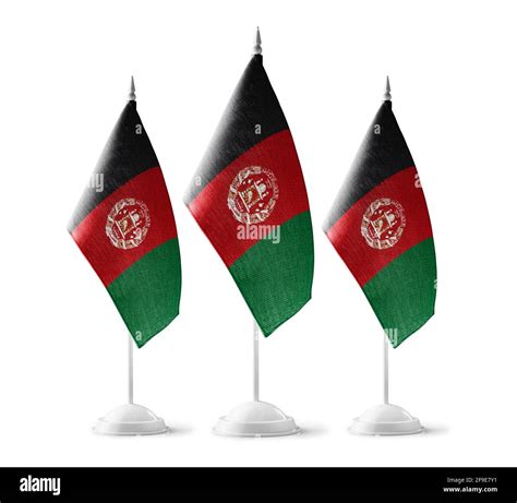 Small National Flags Of The Afghanistan On A White Background Stock