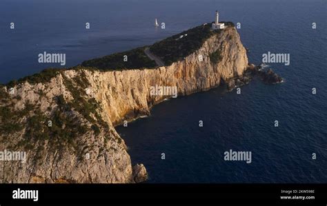 Drone Shot Southern Tip Of The Island Cape Lefkadas Cliff