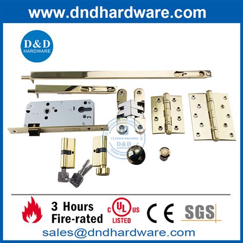 EN12209 Grade 3 Polished Brass SS304 Fire Door Mortise Lock For Front