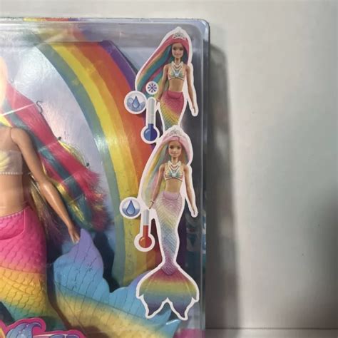 Barbie Dreamtopia Rainbow Magic Mermaid Doll Water Activate Color New