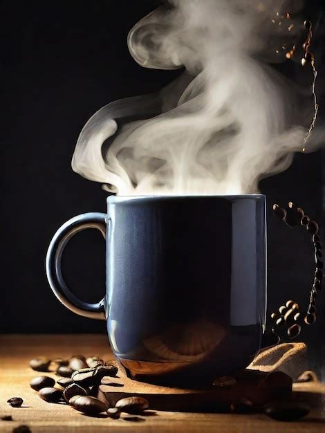 Premium Photo Hot Steam Rising From Coffee In A Mug Generated By AI