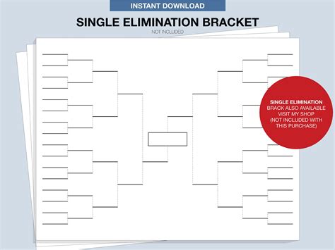 Blank Tournament Bracket, Printable, Fillable PDF, Double Elimination ...