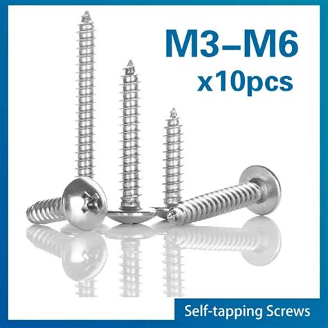 10pcs Lot Cross Recessed Truss Head Self Tapping Screw 304 Stainless