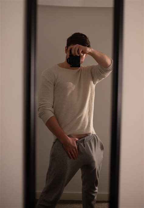 My Big White Cock Outline In My Grey Sweatpants Rmenbulging