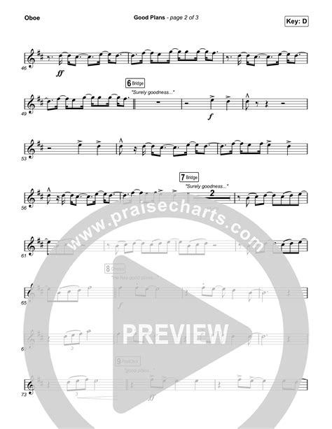 Good Plans Oboe Sheet Music PDF Red Rocks Worship PraiseCharts