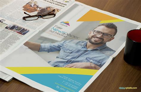 Free Photorealistic Full Page Newspaper Ad Mockup Behance