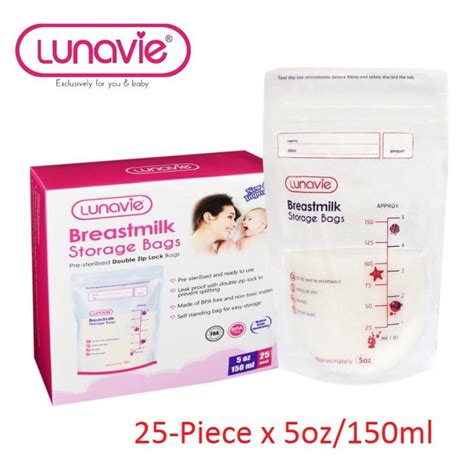 Lunavie Double Ziplock Breastmilk Storage Bags Oz Ml Piece