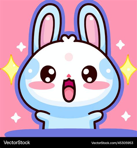 Cute rabbit kawaii chibi drawing style Royalty Free Vector