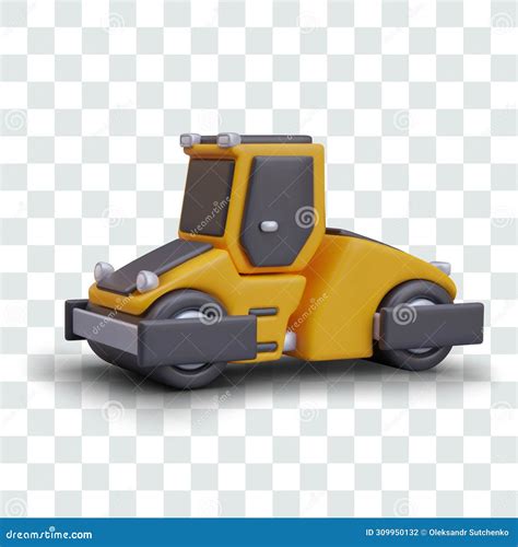 Detailed Vector Road Roller Mobile Press For Asphalt Stock Vector