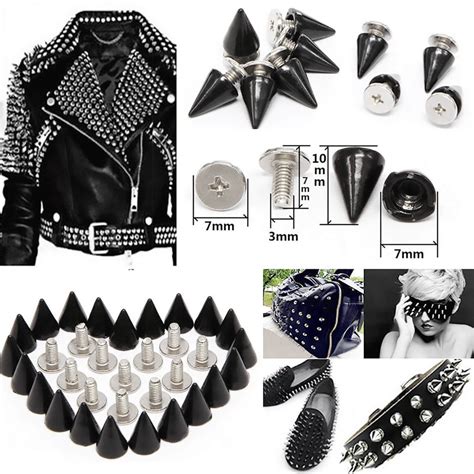 Rebite Stud Em Forma De Cone Parafuso Spikes Estilo Punk De X