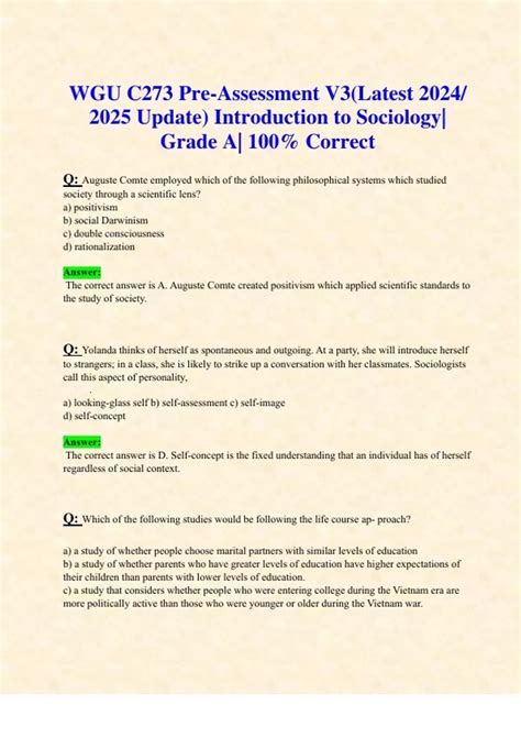 Wgu C Pre Assessment V Latest Update Introduction To