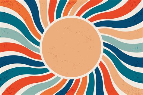 Retro Sun Burst Vintage Background Swirl Wallpaper With Grunge Spiral