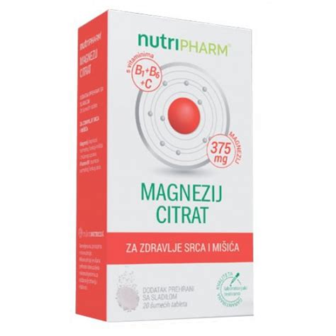 NUTRIPHARM MAGNEZIJ CITRAT ŠUMEĆE TABLETE A20