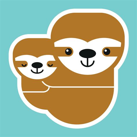 Sloth mom and baby vector illustration 11139801 Vector Art at Vecteezy