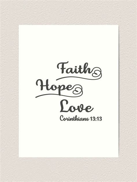 Christian Design Faith Hope Love 1 Corinthians 13 Verse 13 Art