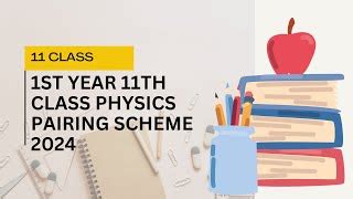 11th Class Physics Pairing Scheme 2024 1st Year Physics Paper Scheme