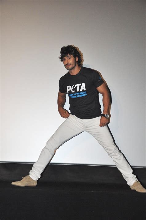 Vidyut Jamwal striking martial arts poses at the unveiling of new PETA AD Campaign at PVR ...